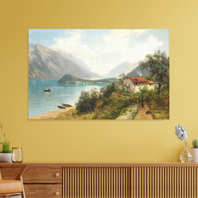 Impressão Em Tela  A View of Lake Como (Insitu(Sala de estar))