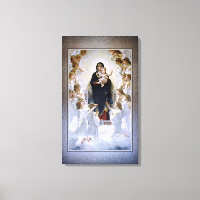 Impressão Em Tela A Virgem com Anjos por William Adolphe Bouguere (Frente)