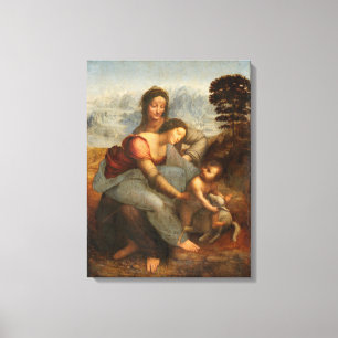 Impressão Em Tela A Virgem e a Santo Infantil Anne Leonardo da Vinci