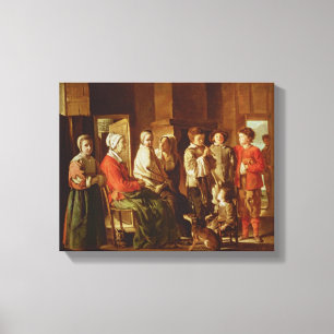 Impressão Em Tela A visita à avó (óleo na canvas)