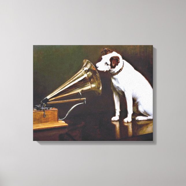 Impressão Em Tela A Voz do Mestre Nipper O Cão (Frente)