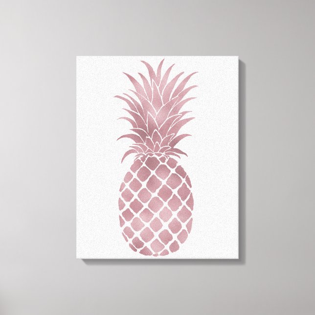 Impressão Em Tela Abacaxi Dourado rosa (Frente)