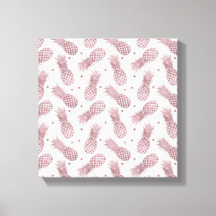 Impressão Em Tela Abacaxis rosa Dourados