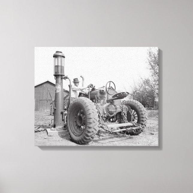 Impressão Em Tela Abastecendo o Trator, 1940 (Frente)