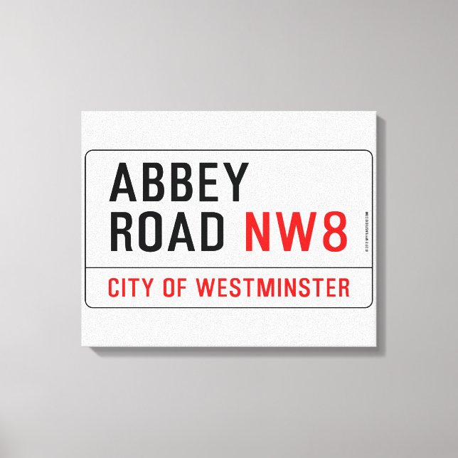 Impressão Em Tela Abbey Road Street Sign (Frente)