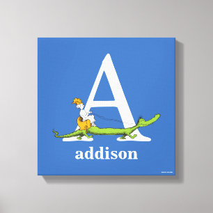 Impressão Em Tela ABC do Dr. Seuss: Letra A - Branco Adicione seu