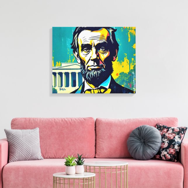 IMPRESSÃO EM TELA ABE LINCOLN 4 (Insitu(Sala de estar))