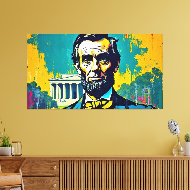 IMPRESSÃO EM TELA ABE LINCOLN 4 (Insitu(Sala de estar))
