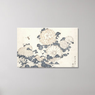 Impressão Em Tela Abelha e crisântemos