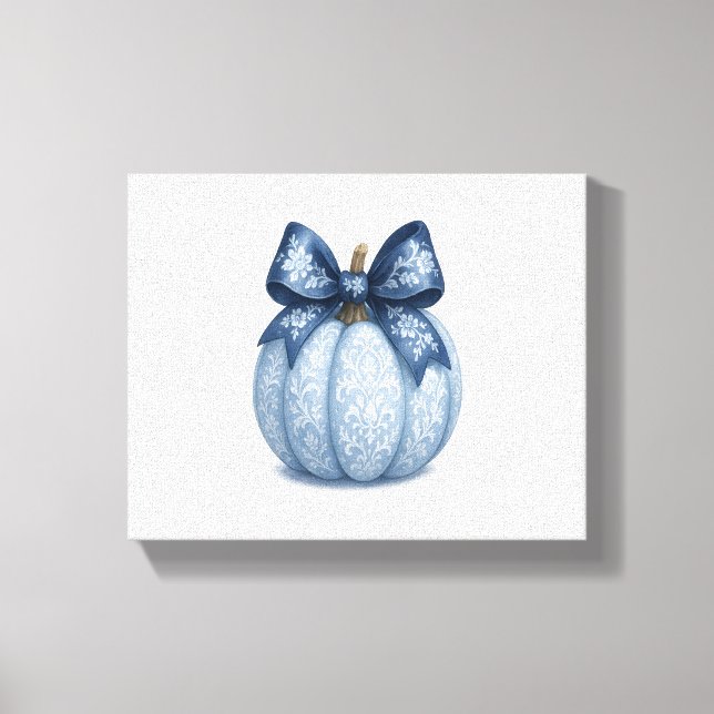 Impressão Em Tela Abóbora Floral Azul (Frente)