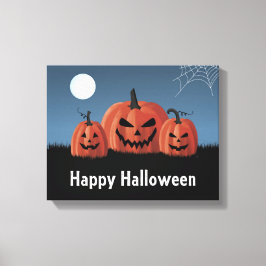 Impressão Em Tela Abóboras Halloween