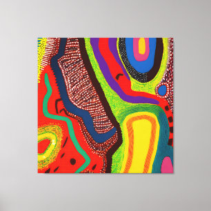 Impressão Em Tela Aboriginal Abstrato Art Vol 06