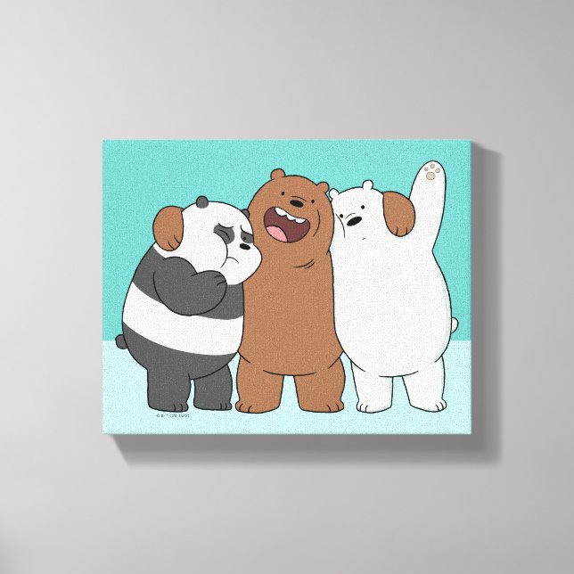 Impressão Em Tela Abraço do Grupo Bare Bears (Frente)