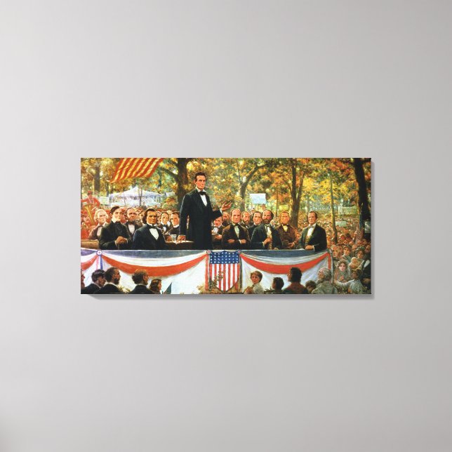 Impressão Em Tela Abraham Lincoln e Stephen A. Douglas (Frente)