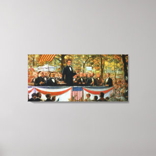 Impressão Em Tela Abraham Lincoln e Stephen A. Douglas