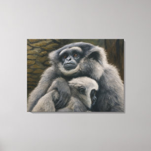 Impressão Em Tela Abrigo Gibbon - Retrato Emocional de Vida Selvagem