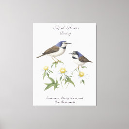 Impressão Em Tela Abril Mês da Flor Daisy Cerejou Aniversário