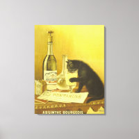 Absinthe Bourgeois e Cat Fine Poster vintage