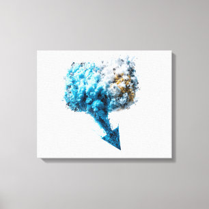Impressão Em Tela Abstract Blue and Gold Explosive Powder Cloud Arro
