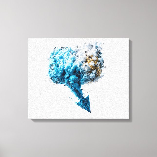 Impressão Em Tela Abstract Blue and Gold Explosive Powder Cloud Arro (Frente)