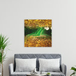 Impressão Em Tela Abstract Fluid Paint Faux Gold Metallic Foil Green<br><div class="desc">Modern abstract wrapped canvas print design featuring a faux gold metallic foil and emerald green abstract background.</div>
