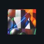 Impressão Em Tela Abstract Geometric Composition with Neon Laser Lig<br><div class="desc">Step into a world of mathematical precision and vibrant energy with this striking abstract composition. This high-quality artwork features a sophisticated arrangement of 3D geometric primitives, including spheres, cubes, and pyramids, all rendered with a sleek, metallic matte finish. The cool, architectural gray of the objects is dramatically interrupted by sharp...</div>