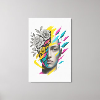 Impressão Em Tela Abstract Geometric Face Modern Wall Art