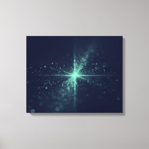 Impressão Em Tela Abstract Glowing Cosmic Starburst and Particles 