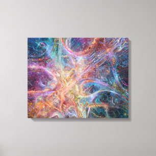 Impressão Em Tela Abstract Glowing Digital Neural Network and Cosmic