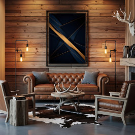 Impressão Em Tela Abstract Golden Connections