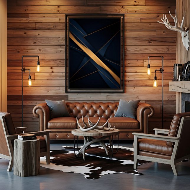 Impressão Em Tela Abstract Golden Connections (Criador carregado)