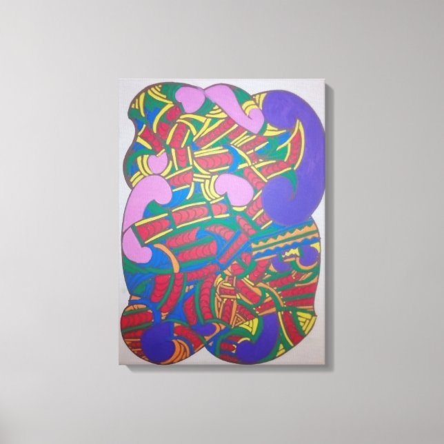 Impressão Em Tela Abstract kowhaiwhai Maori motif (Frente)