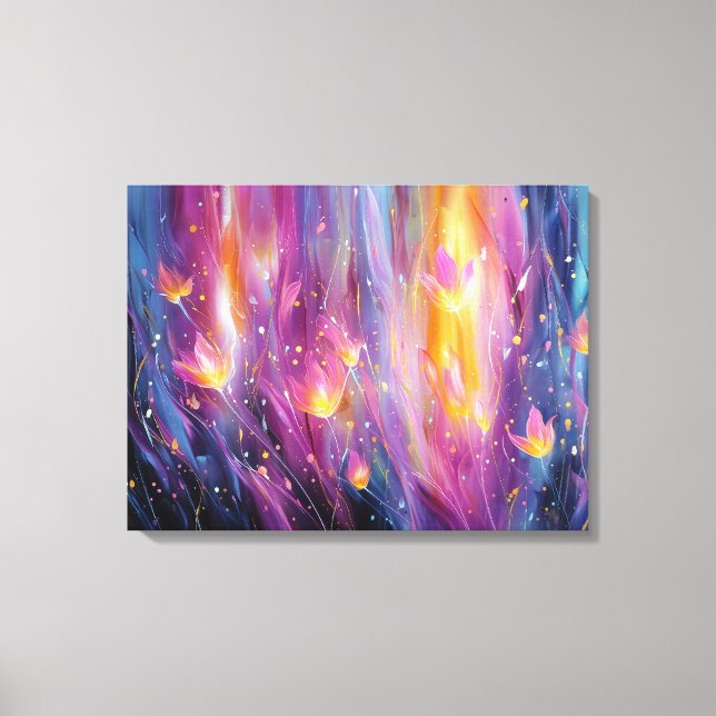 Impressão Em Tela Abstract luminous floral explosion (Frente)