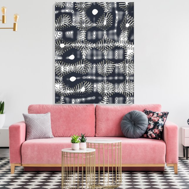 Impressão Em Tela Abstract Minimalist Quantum Mechanics pattern  (Insitu(Sala de estar))