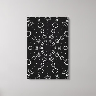 Impressão Em Tela Abstract Monochrome White Mandala Geometric Patter