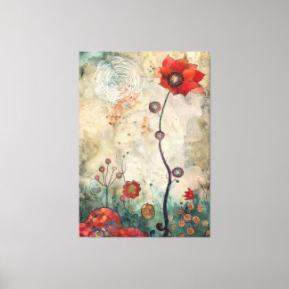 Impressão Em Tela Abstract Red Poppy Wall Art Home and Office Print