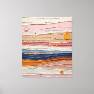 Impressão Em Tela Abstract Textured Landscape Art – Colorful Layered