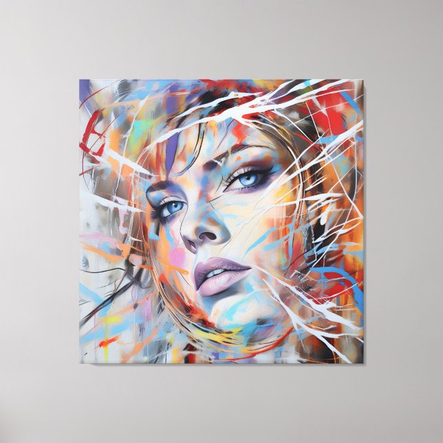 Impressão Em Tela Abstract woman face 02 (Frente)