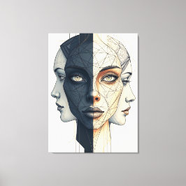 Impressão Em Tela Abstrakte geometrische Gesichter