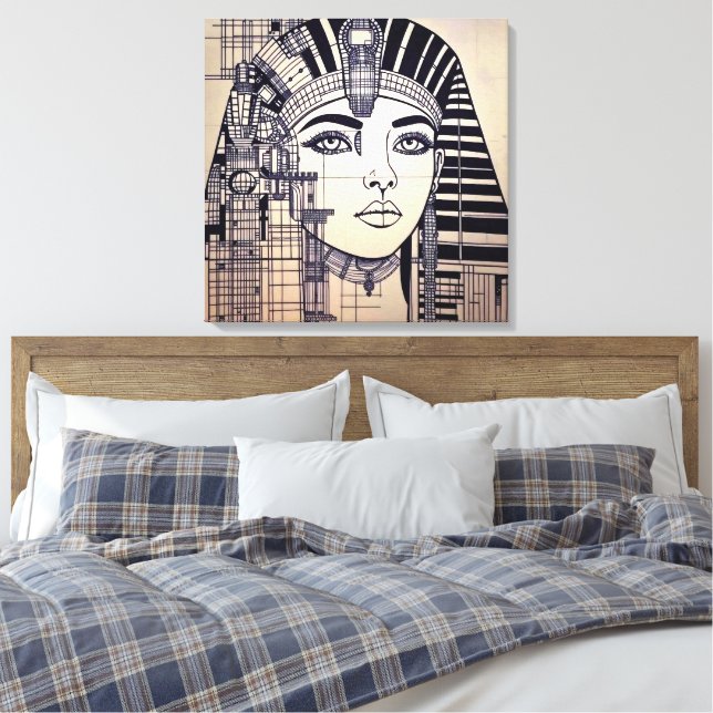 Impressão Em Tela Abstrakter Cleopatra Kopf (Insitu(Quarto))