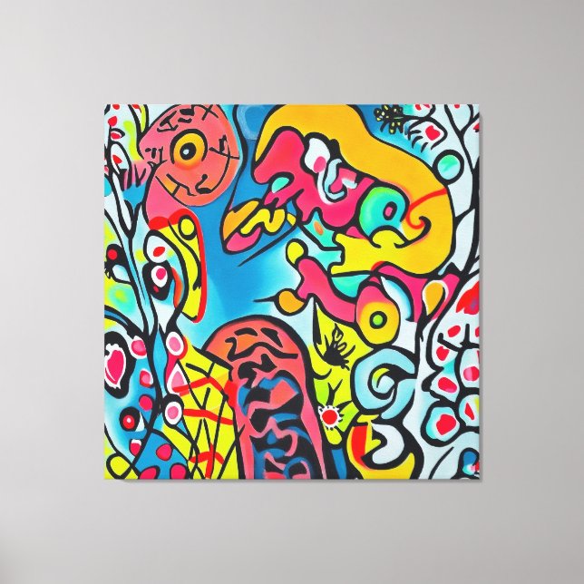 Impressão Em Tela Abstraktes buntes Kunstwerk (Frente)