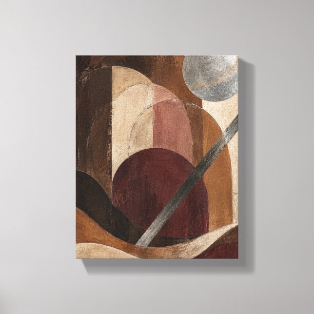 Impressão em tela abstrata de Arcos de Cacau e Lua (Frente)