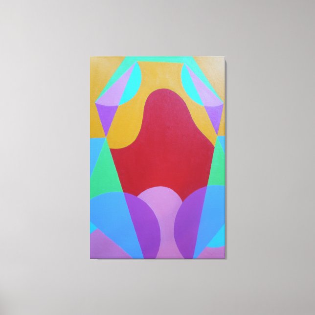 Impressão em Tela Abstrata de Cores Pastel (Frente)