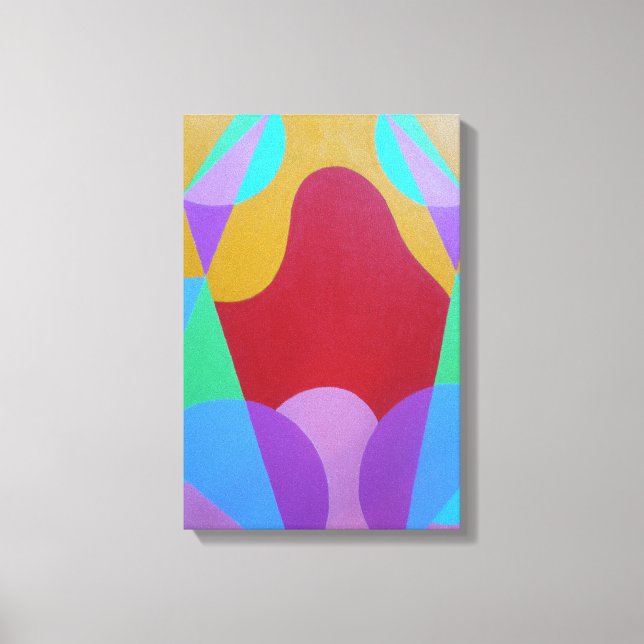 Impressão em Tela Abstrata de Cores Pastel (Frente)