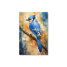 Impressão em Tela Abstrata de Gaio-Azul Majestoso