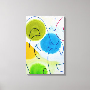 Impressão em Tela Abstrata Moderna Elegante Amarel