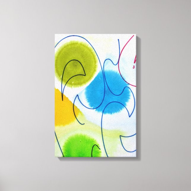 Impressão em Tela Abstrata Moderna Elegante Amarel (Frente)