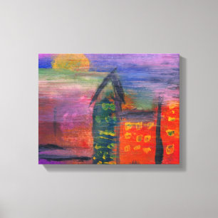 Impressão Em Tela Abstrato - Acrílico - Perdido na cidade