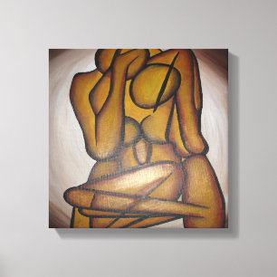 Impressão Em Tela Abstrato Amadurece Arte Contemporânea Em Ochre E N