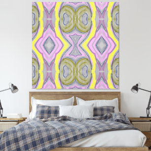 Impressão Em Tela Abstrato Amarelo